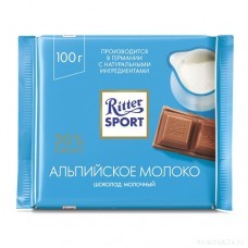Шоколад Ritter Sport 100гр. молочный  с альпийским молоком "АЛЬПИЙСКОЕ МОЛОКО"